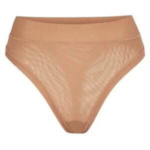 Skims Summer Mesh Thong Sienna Brown Size Small NWT